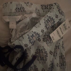 Charter Club Light Blue and Navy Floral Pajama Pants